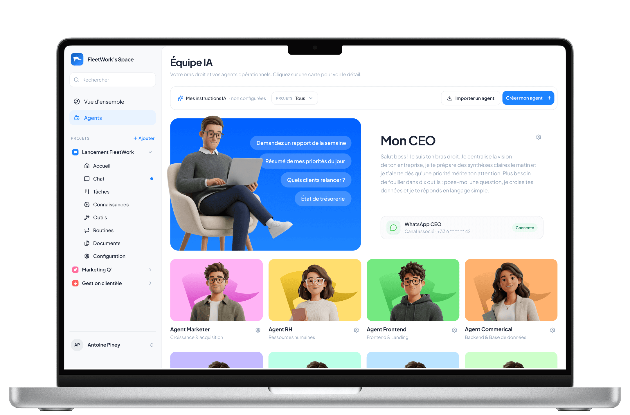 Aperçu de l’application FleetWork